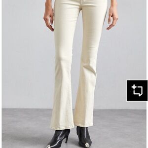 MOTHER Weekender Cream Off-white Flare Jeans